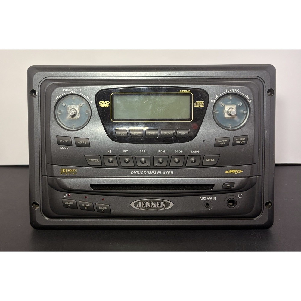 Jensen AWM960 Motor Home RV AM/FM Radio, CD, DVD Player, Aux UNTESTED NO KNOBS